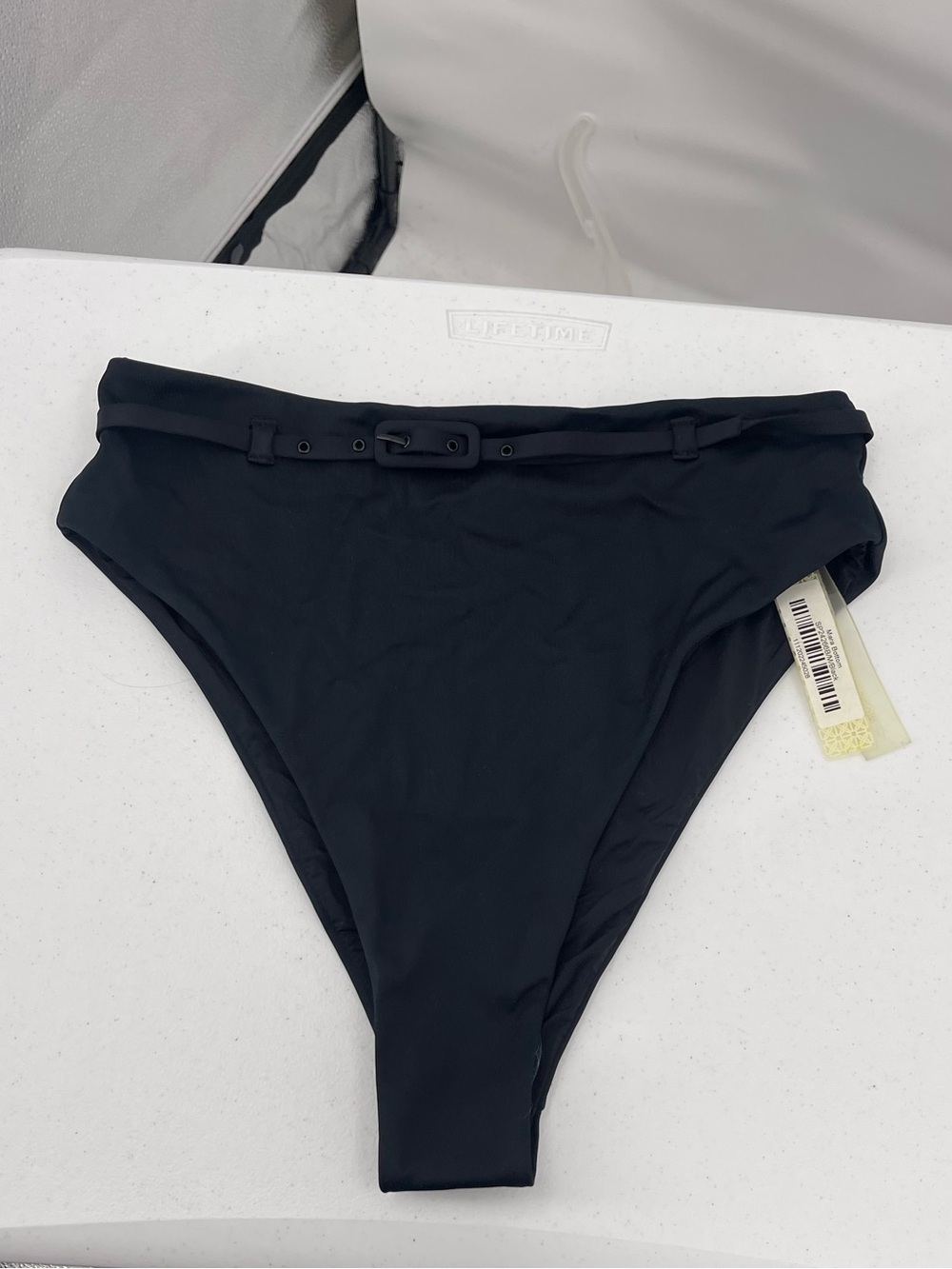 Devon Windsor NWT Maria belted black high rise bikini bottom